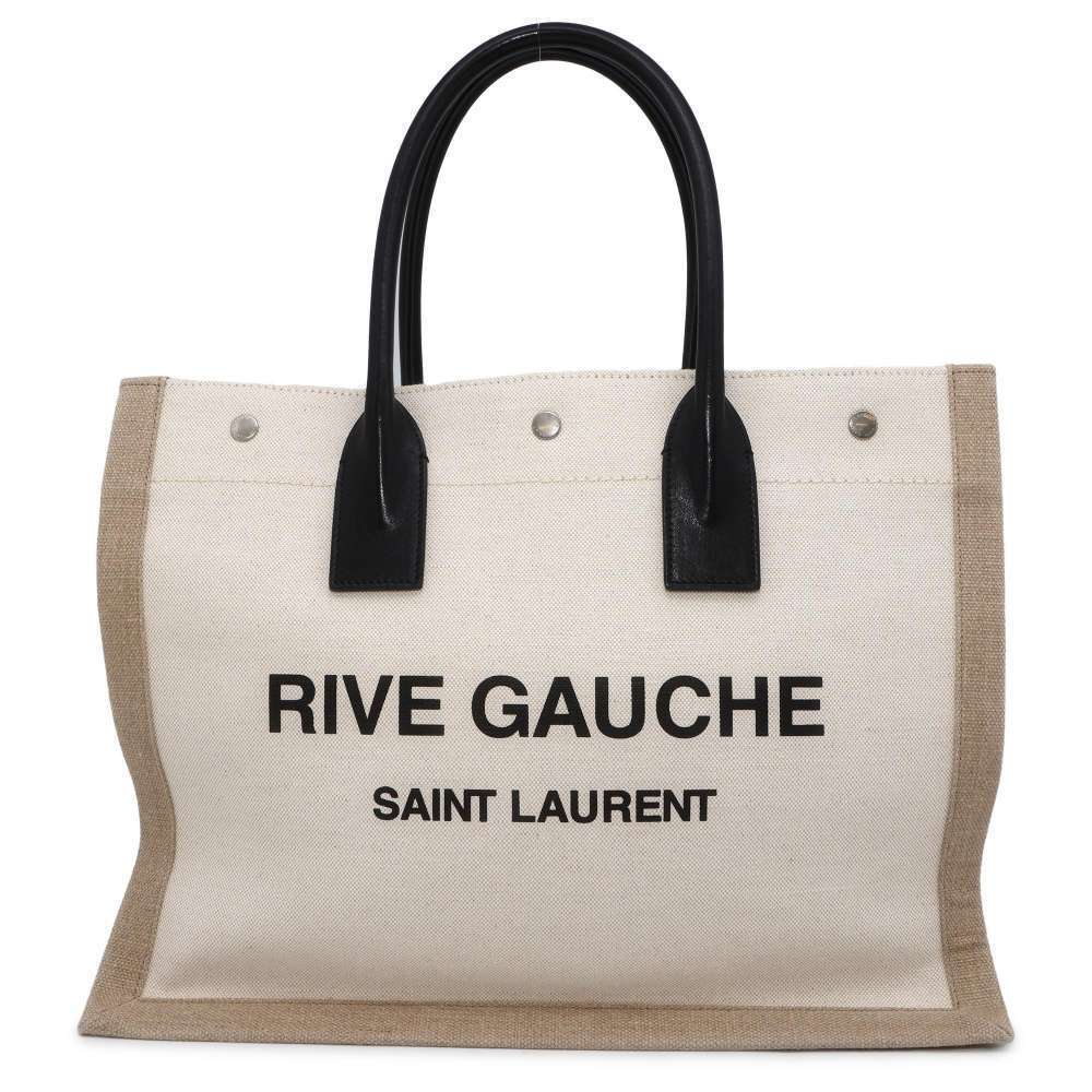 Saint Laurent Paris Tote Bag Rive Gauche Canvas Black